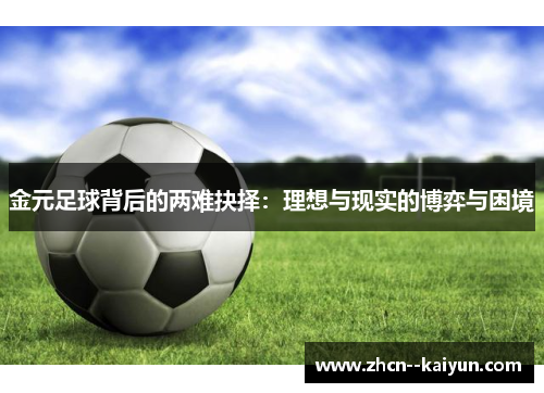 金元足球背后的两难抉择：理想与现实的博弈与困境